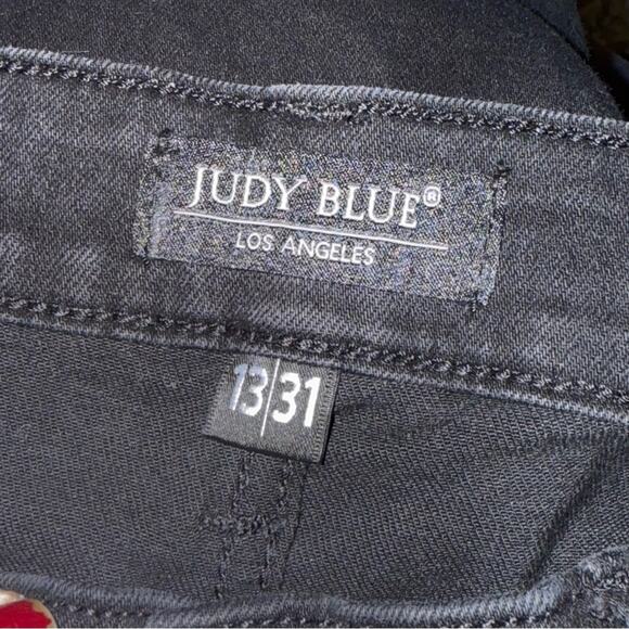 JUDY BLUE classic bootcut raw hem button fly black jeans 31 - Picture 2 of 8